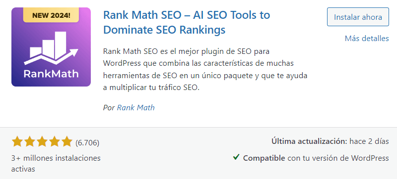 Plugin SEO WordPress - Rank Math