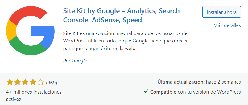 Site Kit by Google plugin