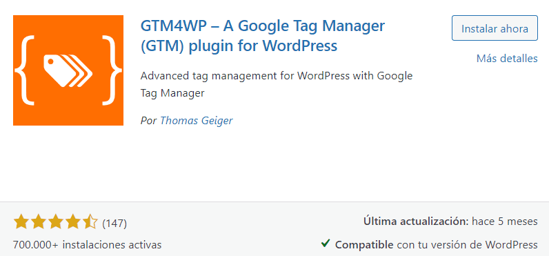 Plugin Google Tag Manager WordPress