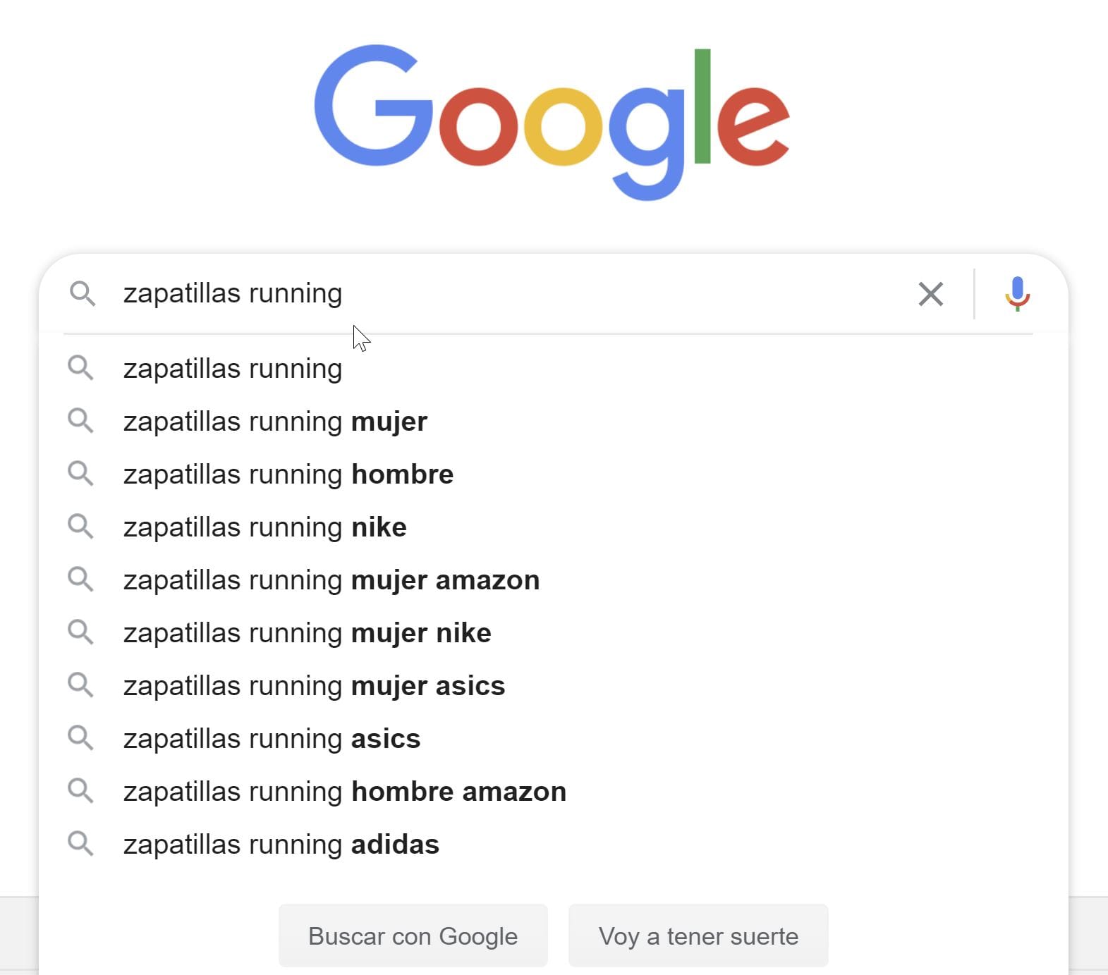 Ejemplo Google Suggets